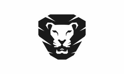 Head lion shillhouette logo vector image