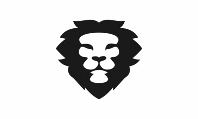 Head lion shillhouette logo vector image