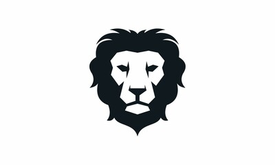 Head lion shillhouette logo vector image
