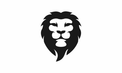 Head lion shillhouette logo vector image