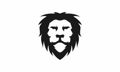 Head lion shillhouette logo vector image