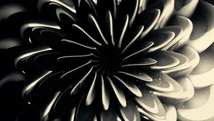 Gray and red loop. Motion. A twisted flower in abstraction made like a loop twists and narrows in the center and then back.