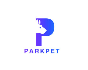 Letter P Pet dogs Logo template, fully vector and customized logo design