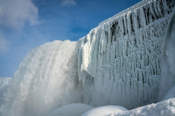 Niagara Falls in the winter. Cave of the winds.