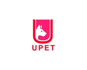 Letter U Pet dogs Logo template, fully vector and customized logo design