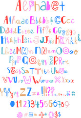 Alphabet. Vector letters for words, lettering, web, advertising, inscriptions, table of contents and other designs.