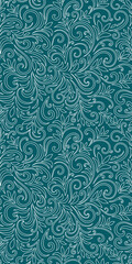 Elegant seamless pattern with leaves and curls. Luxury floral background. Vector illustration.