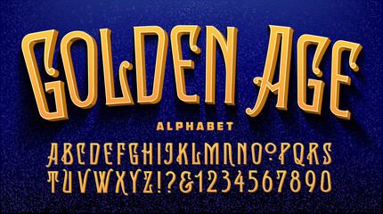Golden Age elaborate and ornate alphabet; An antique or Victorian style of lettering with a modern twist.