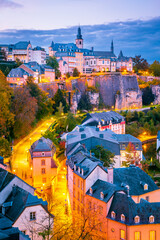 Luxembourg - Grund district on Alzette Valley, Luxembourg City. - obrazy, fototapety, plakaty