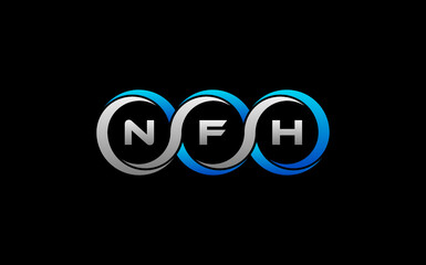 NFH Letter Initial Logo Design Template Vector Illustration