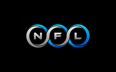 NFL Letter Initial Logo Design Template Vector Illustration