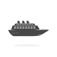 Ocean Liner Cruise Ship Ship Icon Silhouette Vector Illustration