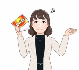 使い捨てカイロをもつ女性