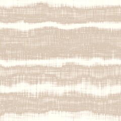 Fototapeta premium Minimal ecru jute wavy stripe texture pattern. Two tone washed out beach decor background. Modern rustic brown sand color design. Seamless striped distress pattern for shabby chic coastal living. 