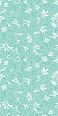 Elegant seamless pattern with leaves and curls. Luxury floral background. Vector illustration.