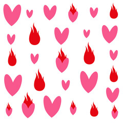 Fototapeta na wymiar Red heart pattern. Love background Web 