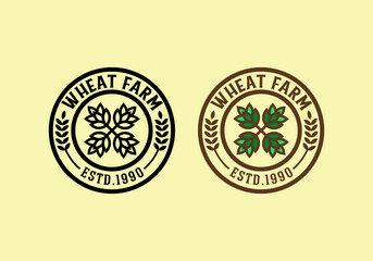 Logo Wheat Farm Vector Illustration Template Good for Any Industry