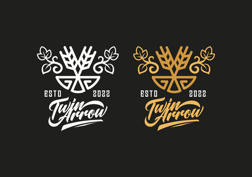Logo Twin Arrow Vector Illustration Template Good for Any Industry