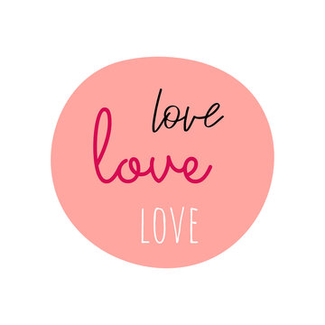 Love sticker. Valentine icon with heart	
