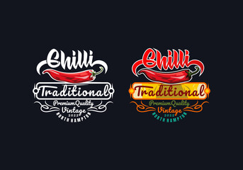 Logo Chili Traditional Vector Illustration Template Good for Any Industry