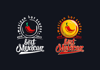 Logo Chili Mexican Hot Sauces Vector Illustration Template Good for Any Industry