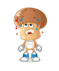 mushroom head cartoon low battery mascot. cartoon vector