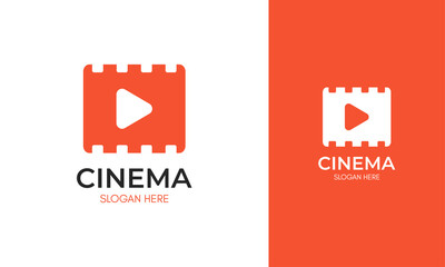 Simple filmstrip logo. Cinema sign vector