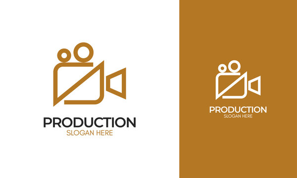 Video camera logo design. Logo for movie production, broadcast or film