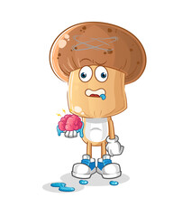 mushroom head cartoon no brain vector. cartoon character