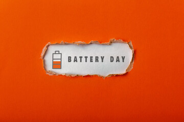 National battery day. Small icon and text.
