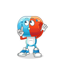 capsule head cartoon eavesdropping vector. cartoon character