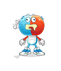 capsule head cartoon burp mascot. cartoon vector