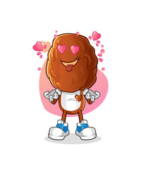 date fruit head cartoon fallin love vector. cartoon character