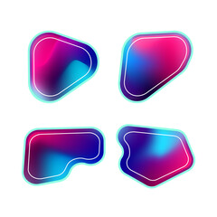 bright and eye-catching blank label or button with led concept, cyberpunk, led light shades at night dazzling