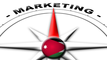 Jordan Globe Sphere Flag and Compass Concept Marketing Titles – 3D Illustration