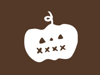 かわいいハロウィンのおばけかぼちゃ／手描きイラスト素材