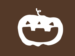 かわいいハロウィンのおばけかぼちゃ／手描きイラスト素材