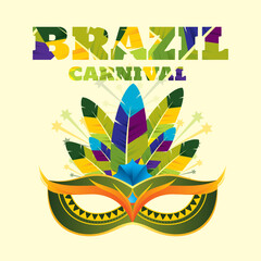 Fototapeta premium Brazilian carnival background. post background, banner poster, music event poster and party