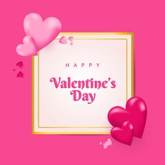 valentine card with hearts