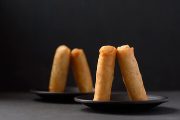 Homemade fried spring roll, a popular Asian street food