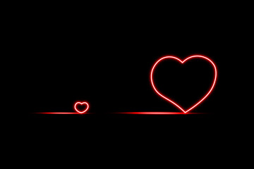heart neon light abstract background
