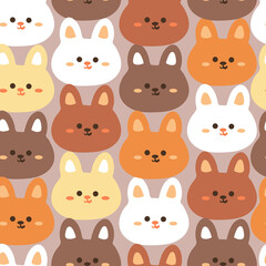 Fototapeta premium seamless pattern cute cartoon bunny for fabric print, kids wallpaper, gift wrapping paper