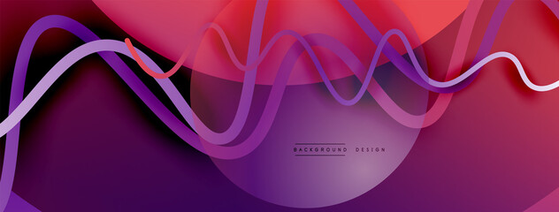 Abstract gradient background with wave line with shadow effect. Geometric composition. 3D shadow effects and fluid gradients