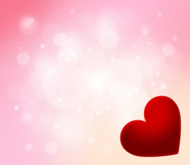 Red heart shape on pastel background