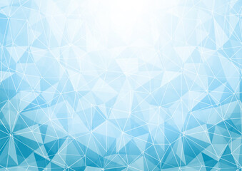 氷のような抽象的な幾何学模様と青系グラデーション背景素材