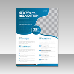 Corporate Health care cover template design for a report and medical brochure cover design layout background, template in A4 size for print
