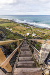 Fototapeta na wymiar View from the top of the Lighthouse in Ngawi/Cape Palliser New Zealand