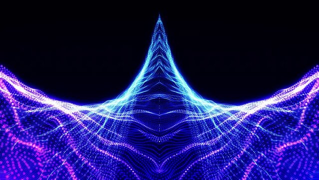 The Dance of Dots - Blue and Purple Abstract 3D Motion Graphics – Seamless Loop