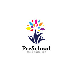 Playgroup, preschool, kindergarten logo template