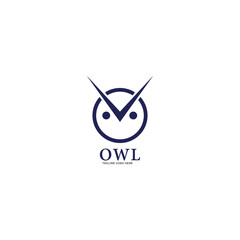 Owl Bird Flat Logo Design.